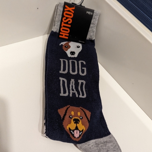 "DOG DAD" men's crew socks by hot socks - New SZ 6-12 shoe size - Picture 7 of 8